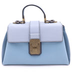Bottega Veneta Piazza 2-Way Mini Shoulder Bag Light Blue Bicolor Leather Gold