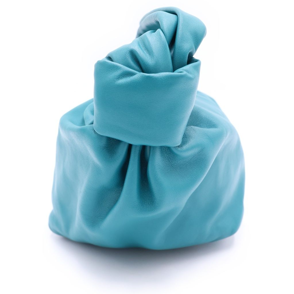 Bottega Veneta Double Knot Mini Bag Turquoiseblue Leather Gold — view 3