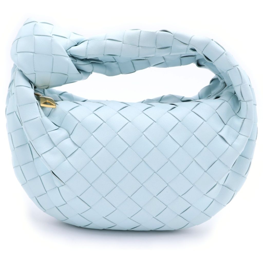 Bottega Veneta Intrecciato Mini Jodie Mini Bag Light Blue Leather Gold — view 2