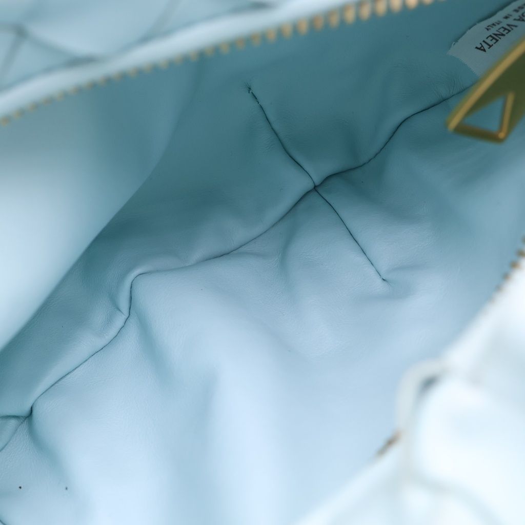 Bottega Veneta Intrecciato Mini Jodie Mini Bag Light Blue Leather Gold — view 7