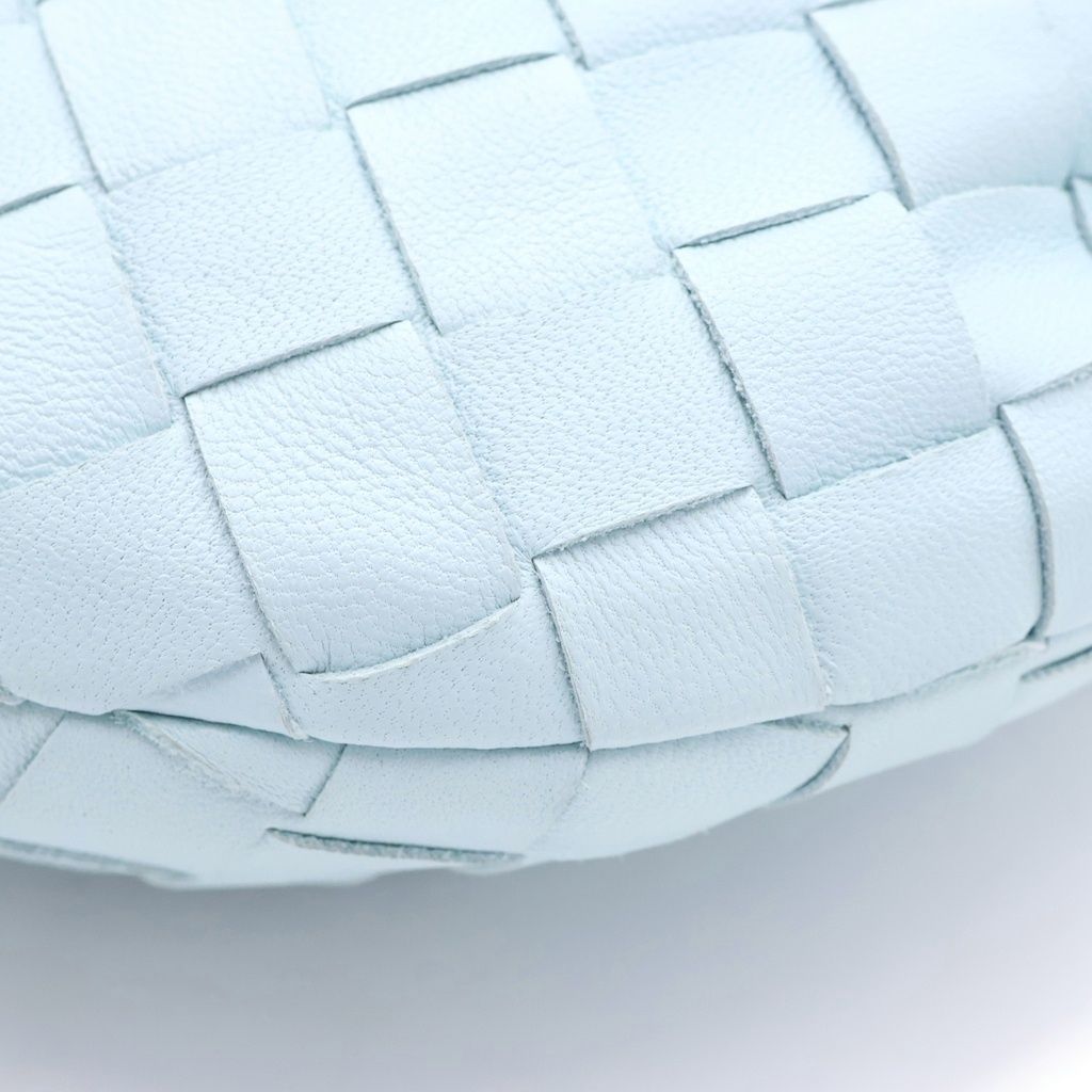 Bottega Veneta Intrecciato Mini Jodie Mini Bag Light Blue Leather Gold — view 5