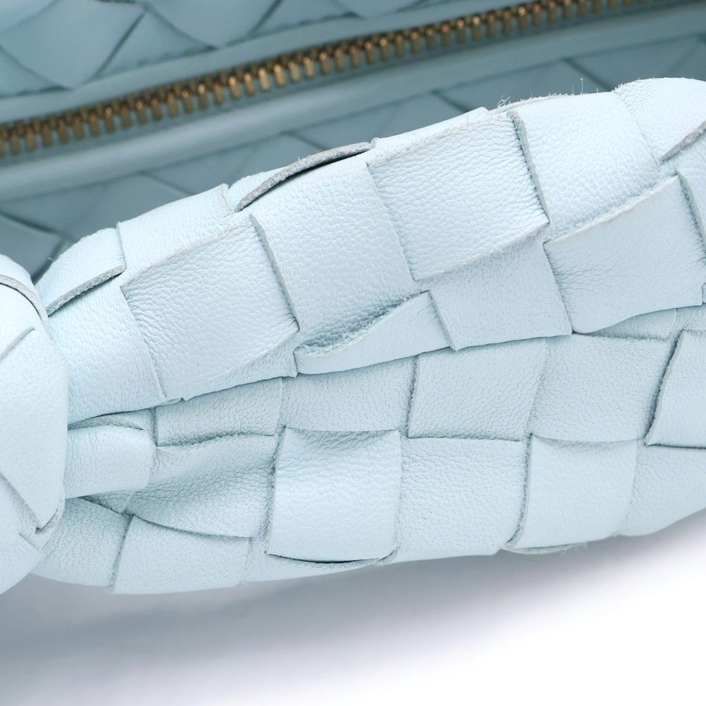 Bottega Veneta Intrecciato Mini Jodie Mini Bag Light Blue Leather Gold — view 6