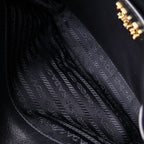 Prada Etiquette Shoulder Bag Black Calfskin Gold — view 8