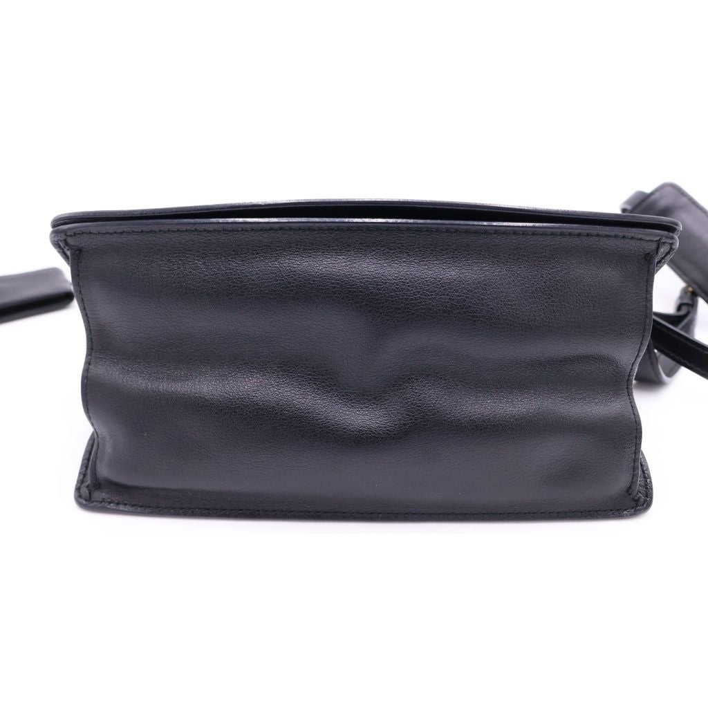 Prada Etiquette Shoulder Bag Black Calfskin Gold — view 4
