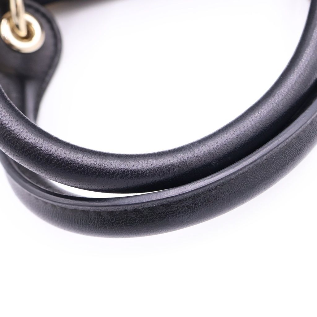 Dior Lady Cannage Handbag Black Leather Canvas Gold — view 6