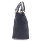 Dior Lady Cannage Handbag Black Leather Canvas Gold — view 3