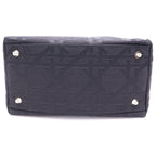 Dior Lady Cannage Handbag Black Leather Canvas Gold — view 4