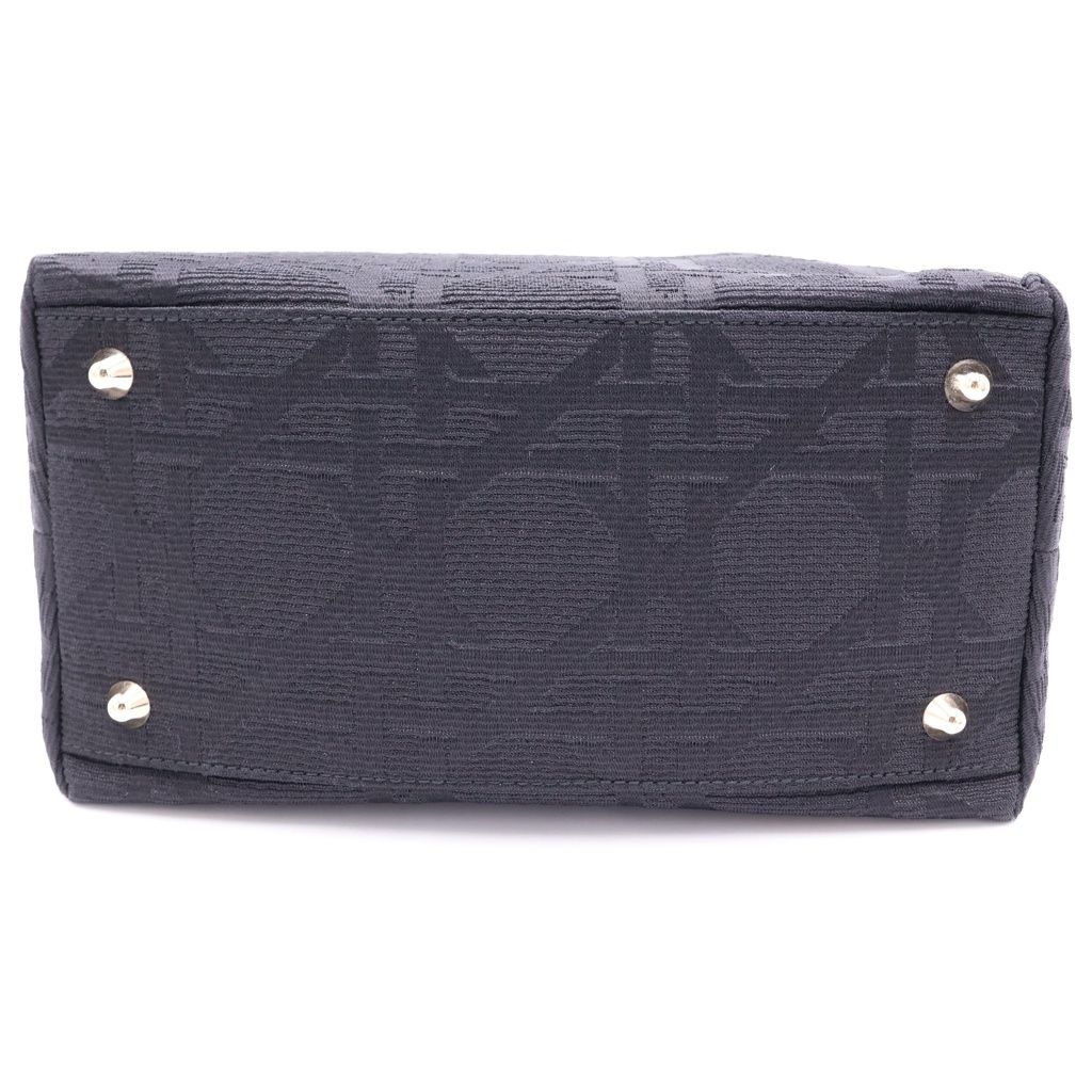 Dior Lady Cannage Handbag Black Leather Canvas Gold — view 4
