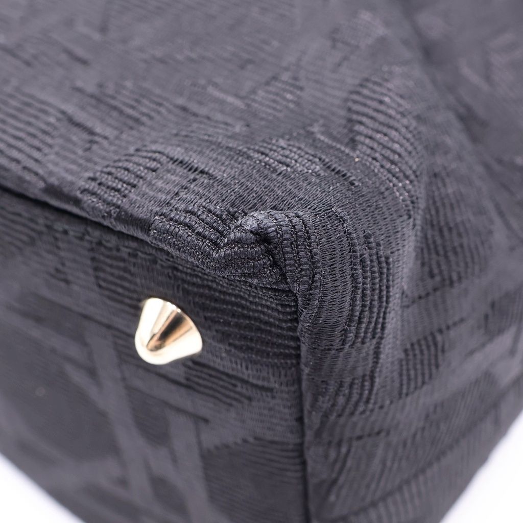 Dior Lady Cannage Handbag Black Leather Canvas Gold — view 5