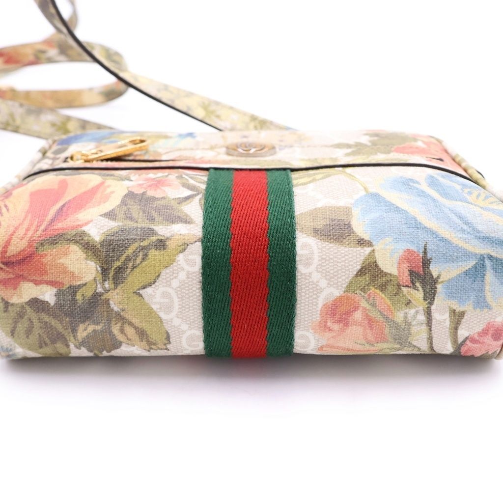 Gucci Ophidia GG Flora Shoulder Bag Multicolor Gold — view 4