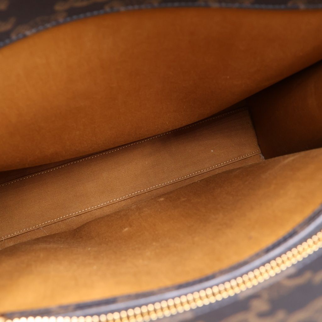 Celine Triomphe Vertical Cover 2-Way Tote Shoulder Bag Brown Leather Gold — view 8