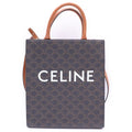 Celine Triomphe Vertical Cover 2-Way Tote Shoulder Bag Brown Leather Gold