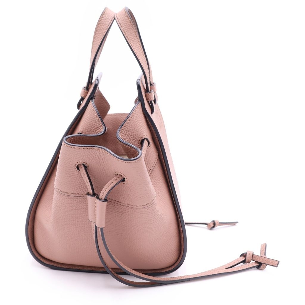 Loewe Hammock Drawstring Mini Shoulder Bag Pink Leather Gold — view 3