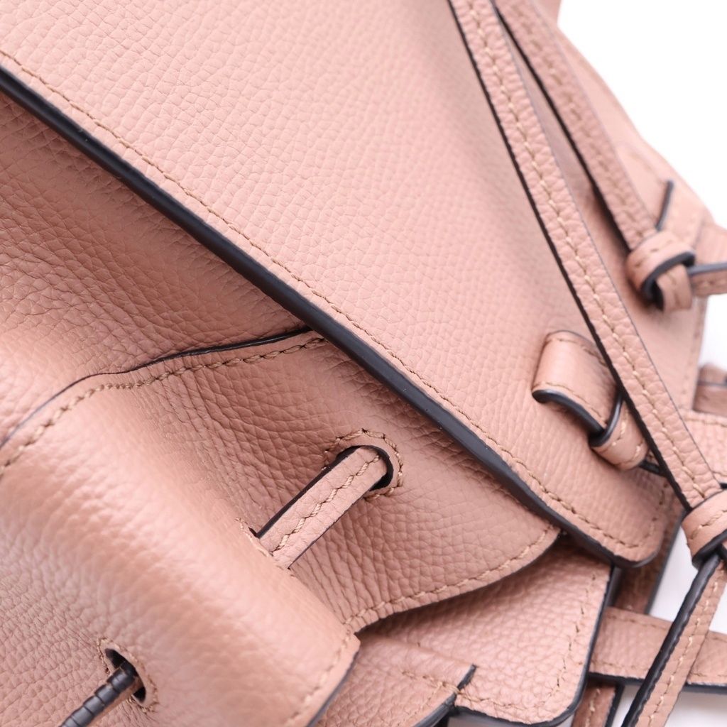Loewe Hammock Drawstring Mini Shoulder Bag Pink Leather Gold — view 6