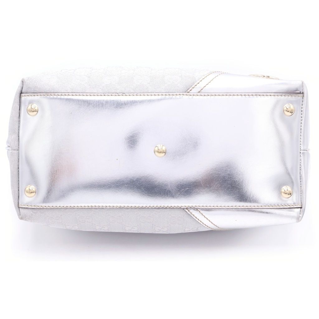 Gucci Guccissima Tote Silver Canvas Enamel Leather — view 4