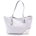 Gucci Guccissima Tote Silver Canvas Enamel Leather