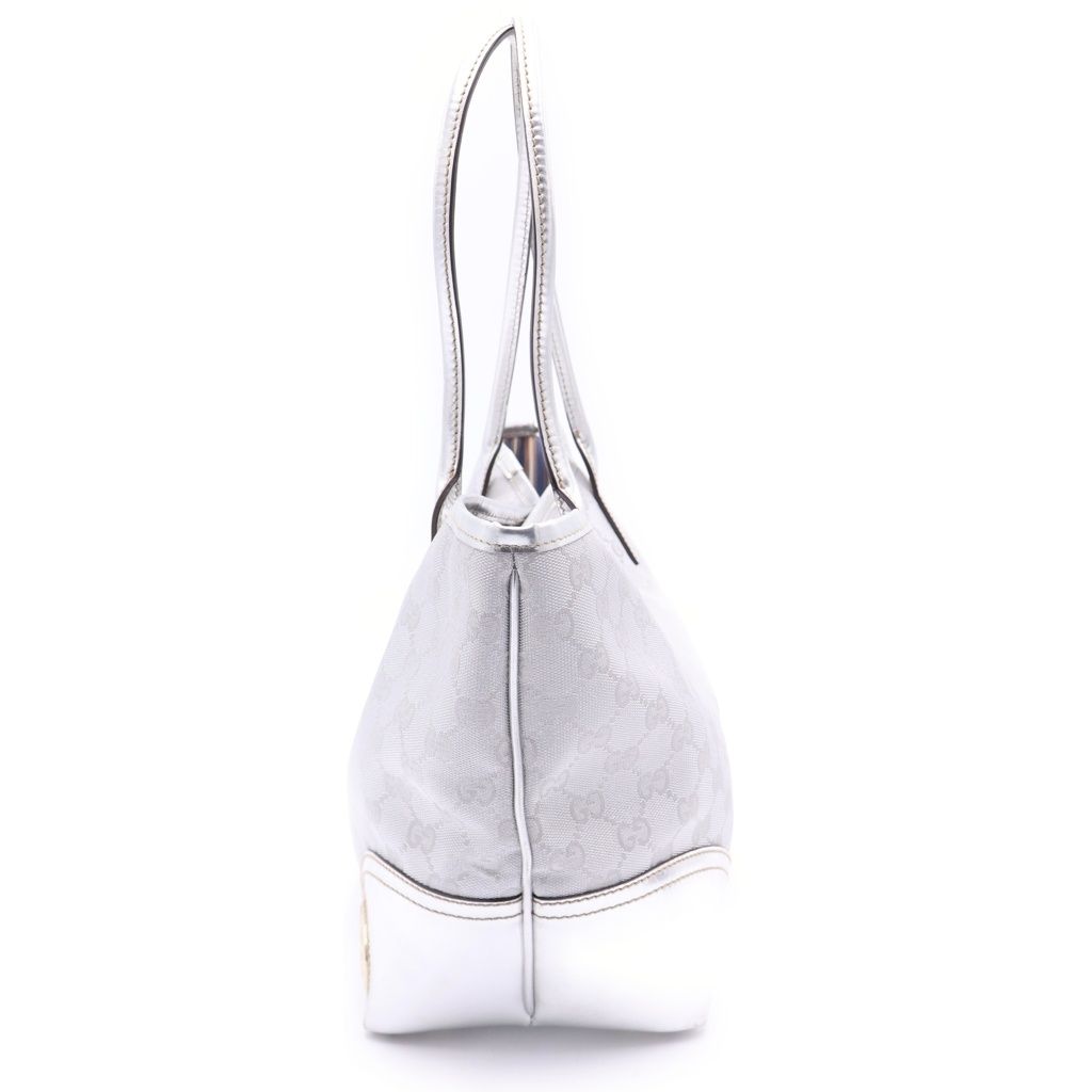 Gucci Guccissima Tote Silver Canvas Enamel Leather — view 3