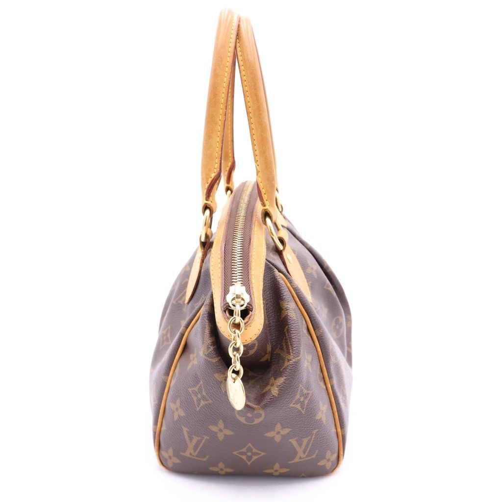 Louis Vuitton Monogram Tivoli PM Handbag Brown Leather Gold — view 3