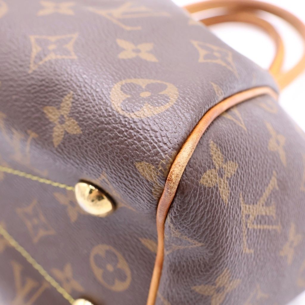 Louis Vuitton Monogram Tivoli PM Handbag Brown Leather Gold — view 5