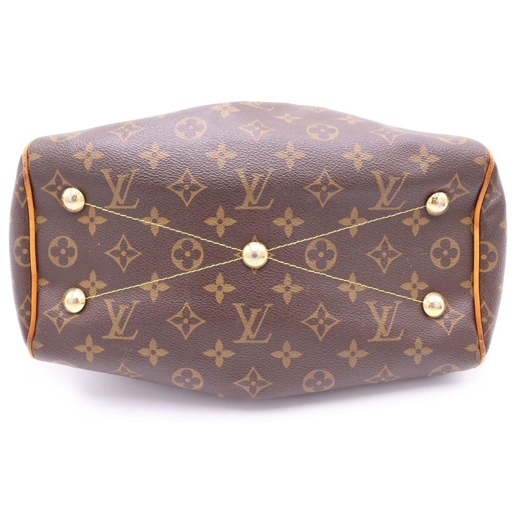 Louis Vuitton Monogram Tivoli PM Handbag Brown Leather Gold — view 4
