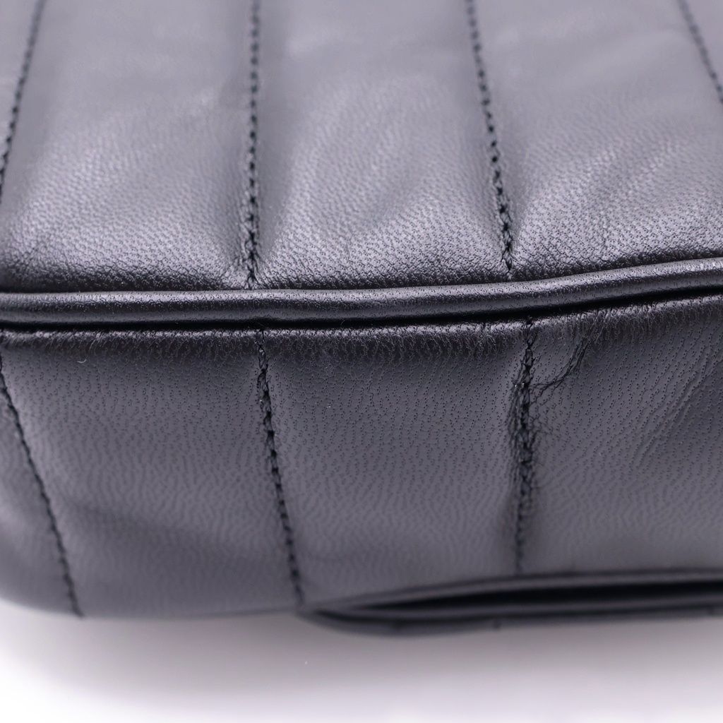 Celine Matelasse Monochrome Shoulder Bag Quilted Gold Black — view 6