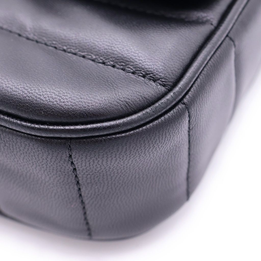 Celine Matelasse Monochrome Shoulder Bag Quilted Gold Black — view 5