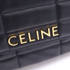 Celine Matelasse Monochrome Shoulder Bag Quilted Gold Black — view 7
