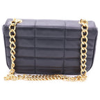 Celine Matelasse Monochrome Shoulder Bag Quilted Gold Black — view 2