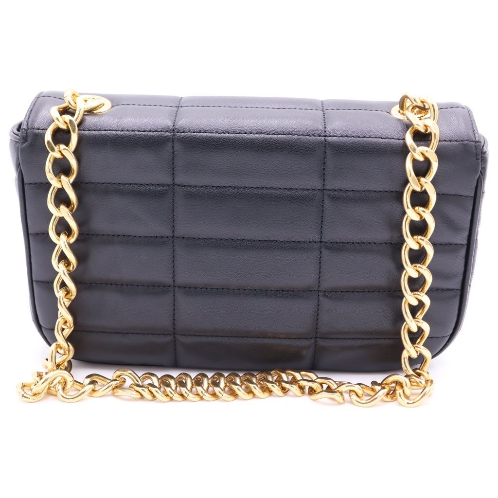 Celine Matelasse Monochrome Shoulder Bag Quilted Gold Black — view 2
