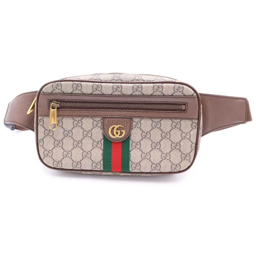 Gucci GG Supreme Ophidia Belt Waist Bag Brown