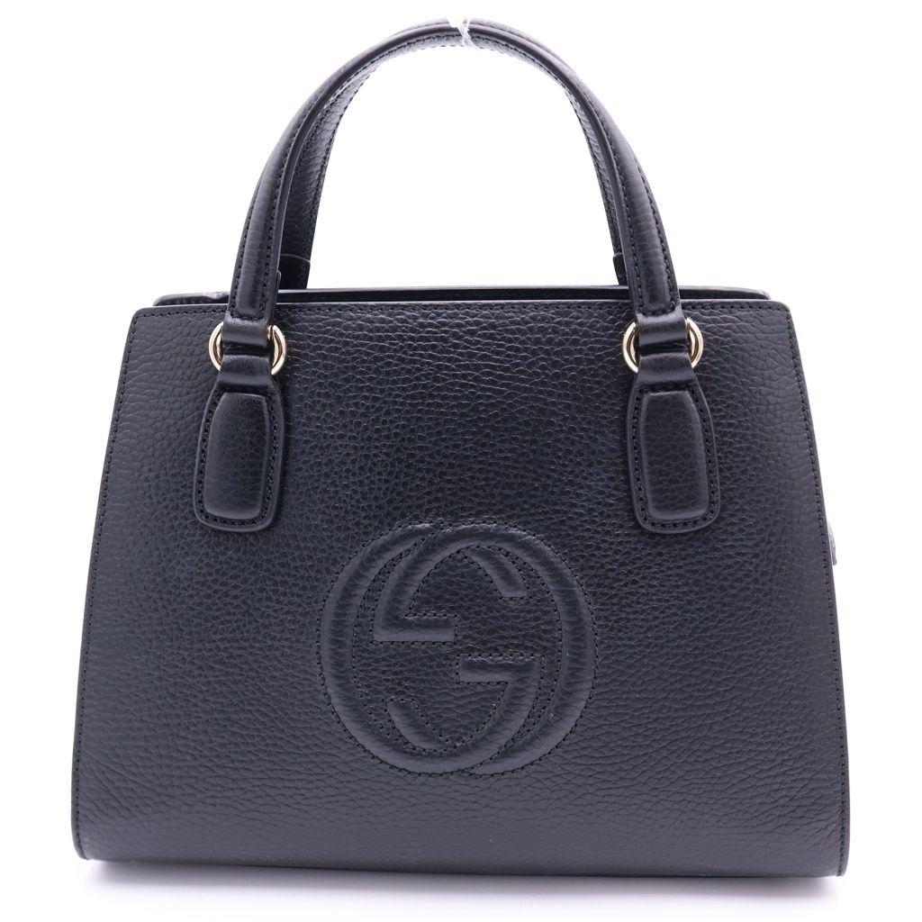 Gucci Soho 2-Way Shoulder Bag Black Leather Gold