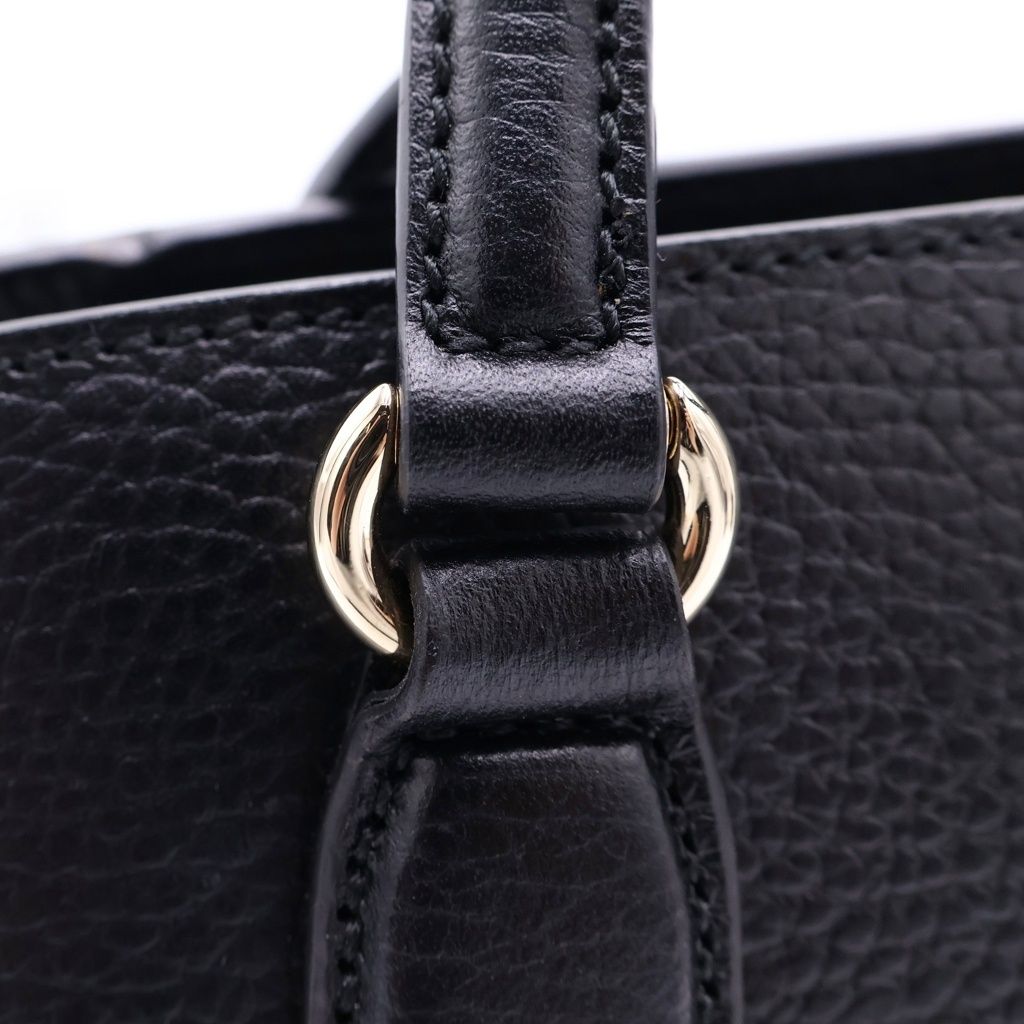 Gucci Soho 2-Way Shoulder Bag Black Leather Gold — view 7