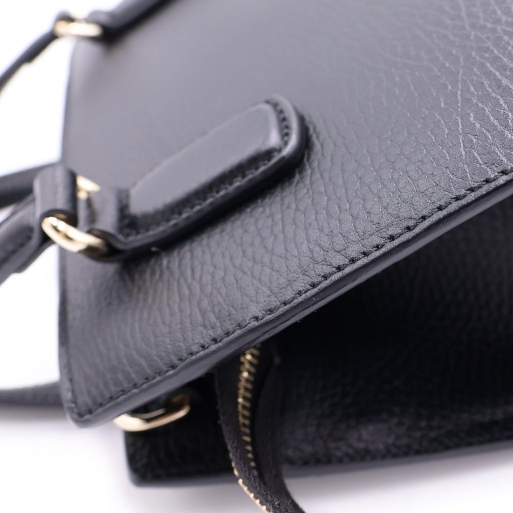 Gucci Soho 2-Way Shoulder Bag Black Leather Gold — view 6