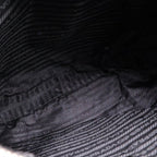 Prada Triangle Logo Nylon Leather Shoulder Bag Tote Black — view 8