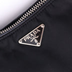 Prada Triangle Logo Nylon Leather Shoulder Bag Tote Black — view 7