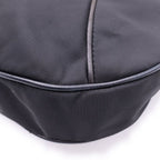 Prada Triangle Logo Nylon Leather Shoulder Bag Tote Black — view 5