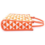 Prada Symbol Embroidery Mini Saffiano Canvas 2-Way Shoulder Bag Orange White — view 3