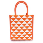 Prada Symbol Embroidery Mini Saffiano Canvas 2-Way Shoulder Bag Orange White — view 2