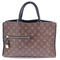 Louis Vuitton Monogram Popincourt MM Leather Gold 2-Way Tote Shoulder Bag Brown