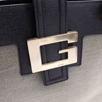 Gucci Logo Canvas Leather Tote Beige Black — view 6