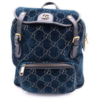 Gucci GG Velvet Small Backpack Blue Green