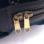 Gucci GG Velvet Small Backpack Blue Green — view 6
