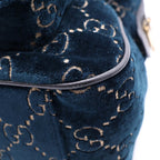 Gucci GG Velvet Small Backpack Blue Green — view 5