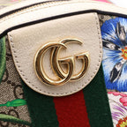 Gucci GG Flora Sherry Line Leather Backpack Beige White Multicolor — view 6