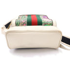 Gucci GG Flora Sherry Line Leather Backpack Beige White Multicolor — view 4