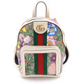 Gucci GG Flora Sherry Line Leather Backpack Beige White Multicolor