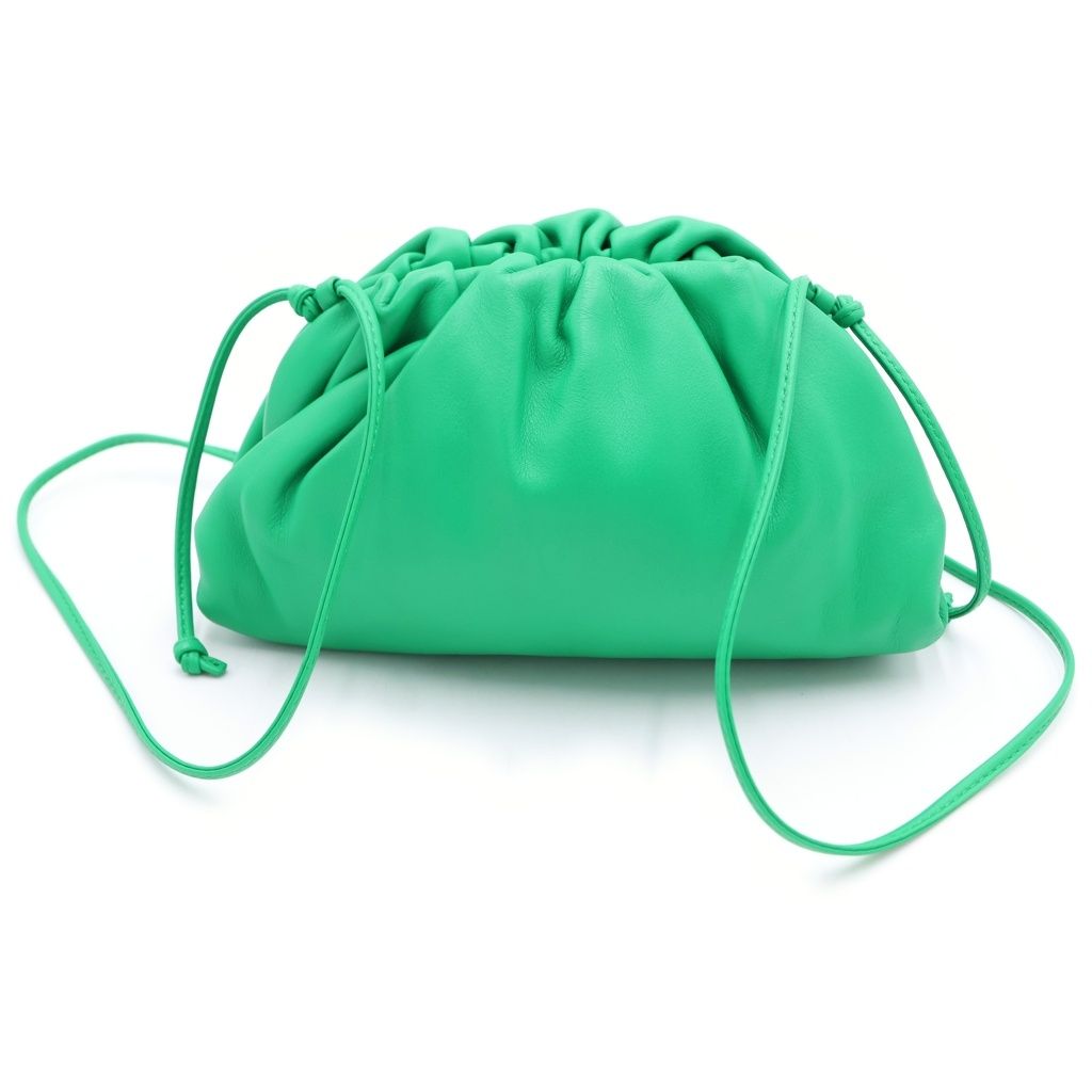Bottega Veneta the Pouch Mini Shoulder Bag Green Leather