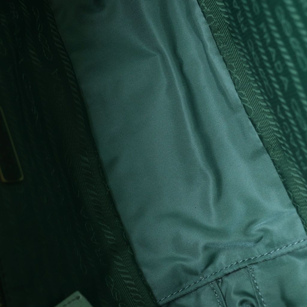 Prada Tessuto Top Handle 2-Way Shoulder Bag Green — view 7