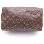 Louis Vuitton Monogram Speedy 30 Boston Bag Brown Leather Gold — view 4