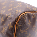 Louis Vuitton Monogram Speedy 30 Boston Bag Brown Leather Gold — view 5